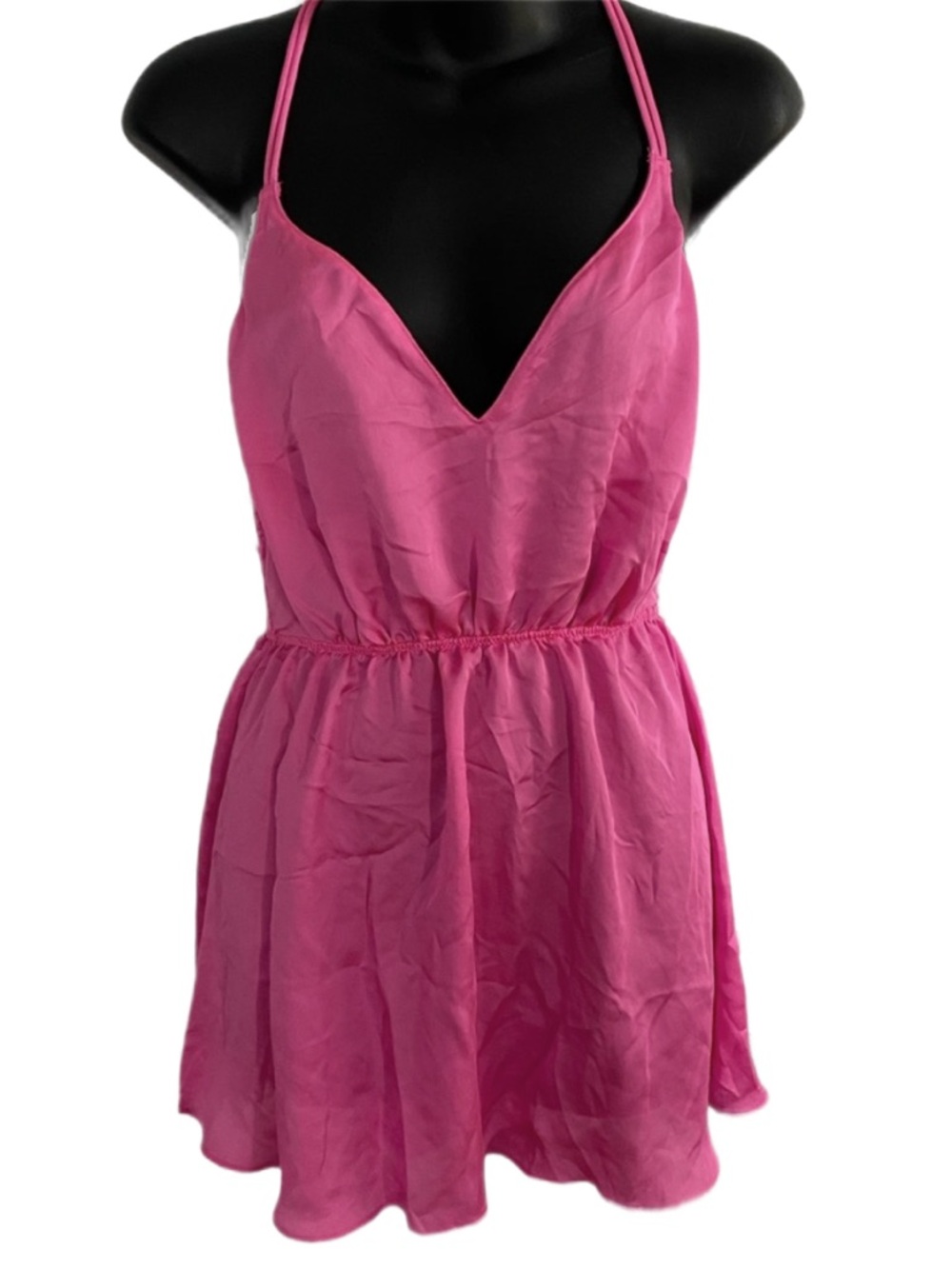 Victoria's Secret Bright Pink Strapy Back Beaded Slip